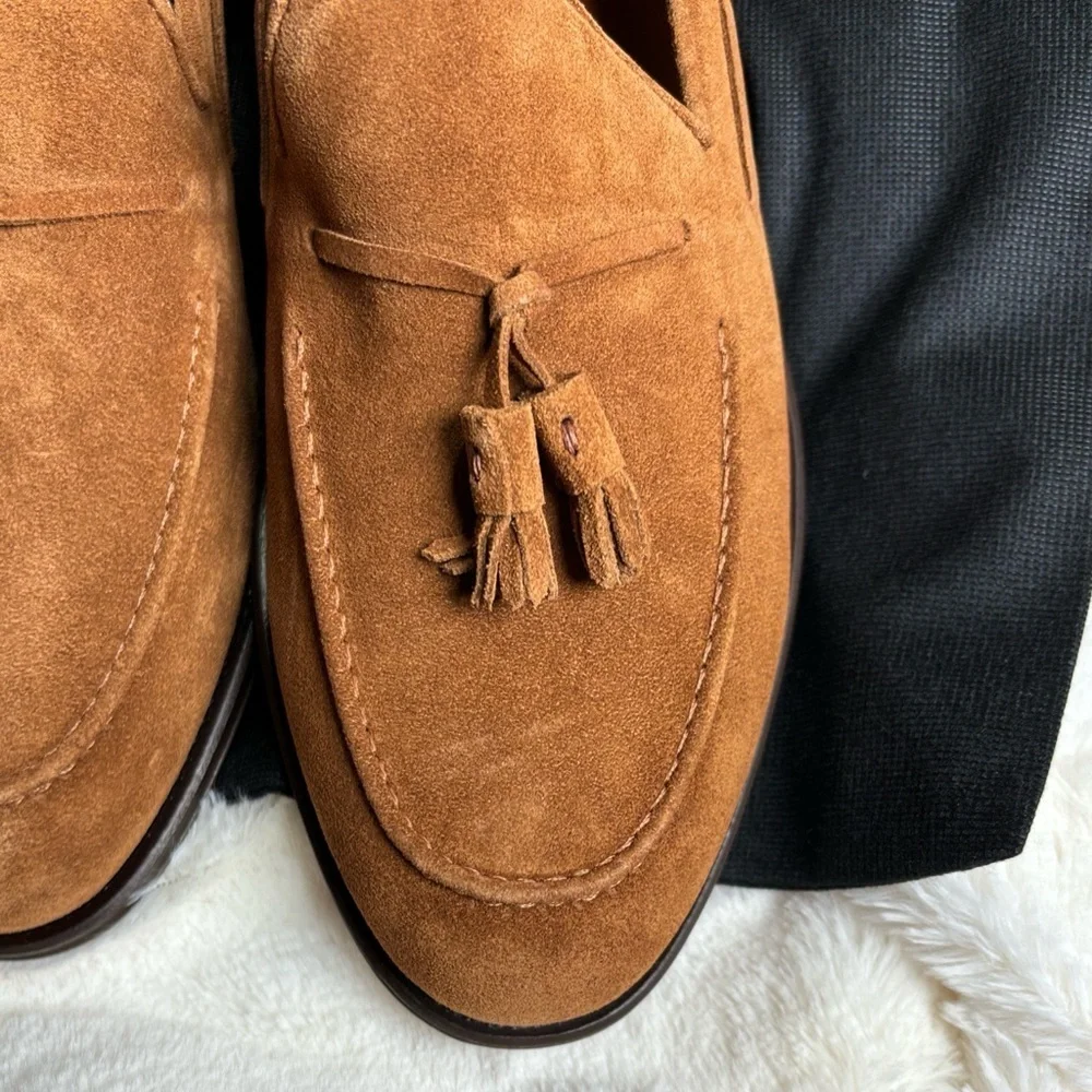 MADDOX & CO Elegant Tan Tassel Loafers for Men - Picture 3 of 8